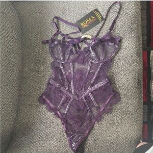 Roma Deep Purple Lace Lingerie